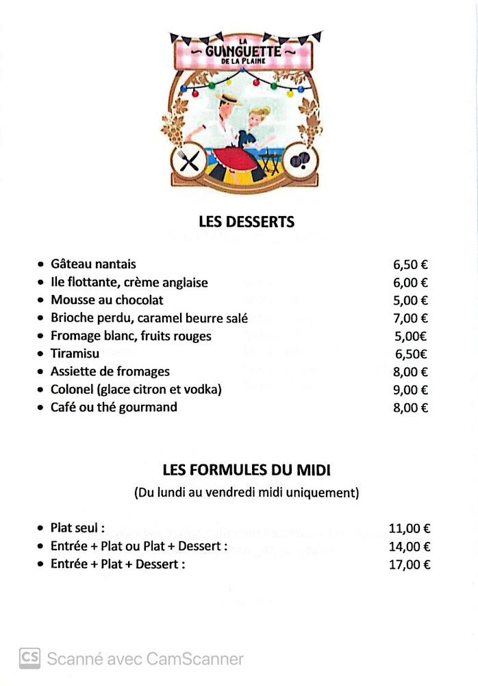 La Guinguette de la Plaine - Menu Image 2
